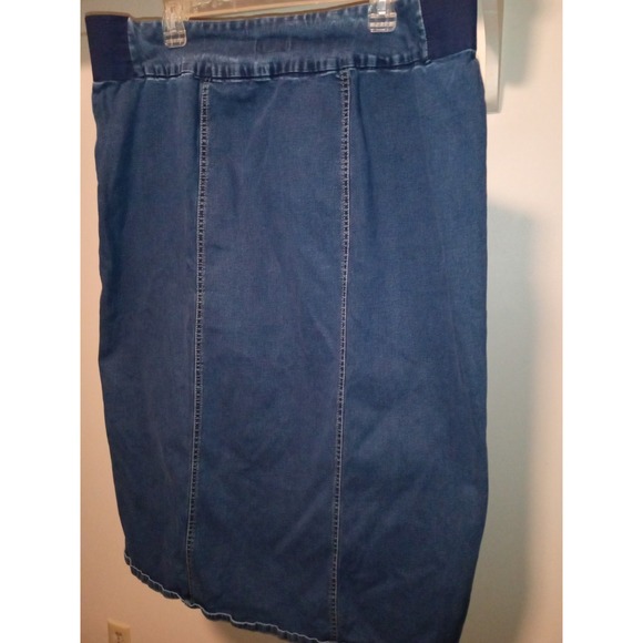 Woman Within Blue Jean Skirt Size 22W Pull On Straight - Picture 1 of 7